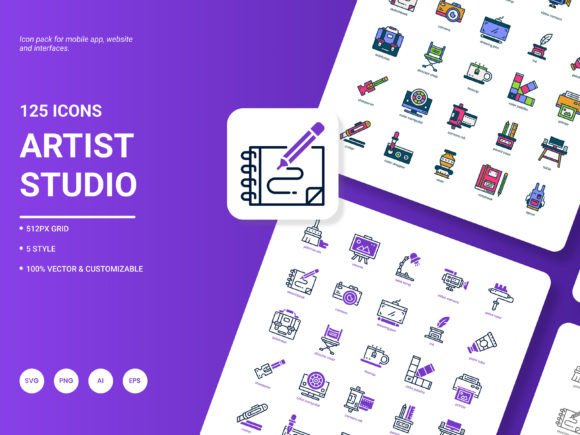 Artis Studio Icon Pack: Stylish Graphics for Modern Sellers