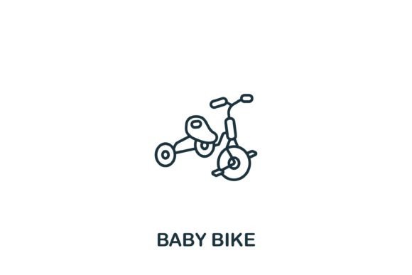 Baby Bike Icon: A Playful Graphic for Local Branding