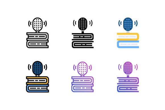 Book Podcast Icons: A Versatile Graphic for Crafters