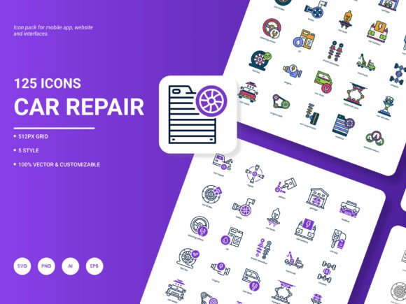 Car Repair Icon Pack: A Versatile Graphics Solution