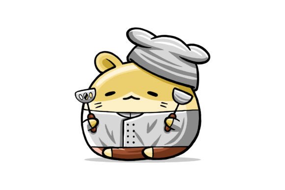 Cute Hamster Chef Cartoon Vector for Graphics & Illustrations
