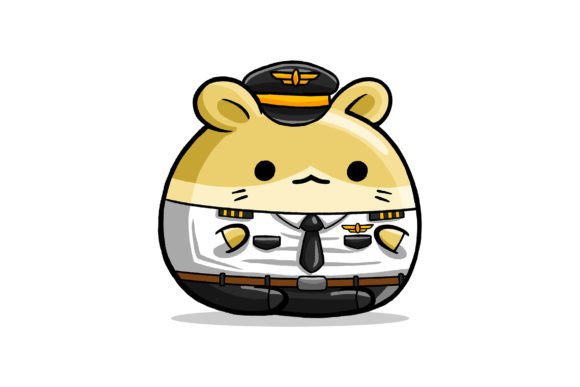 Cute Hamster Pilot Cartoon Vector for Brand Graphics