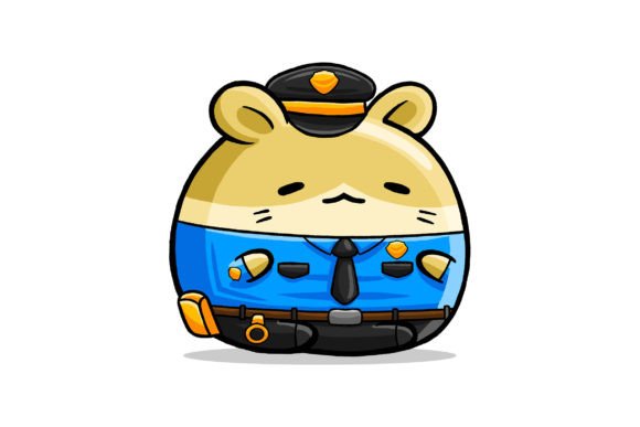 Cute Hamster Police Cartoon: A Versatile Graphics Asset