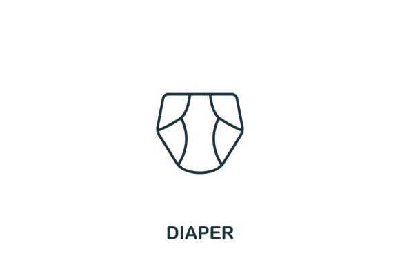 Diaper Icon: A Clean, Modern Graphic for Content Creators