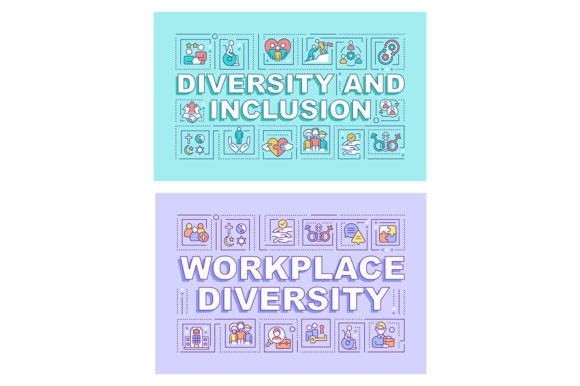 Diversity and Inclusion Word Banner Set: A Graphic Templates Review