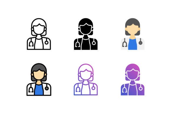 Doctor Woman Icon: A Versatile Graphic for Handmade Creations