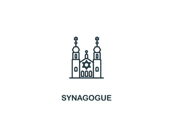 Enhancing Local Branding with Synagogue Icon Graphics