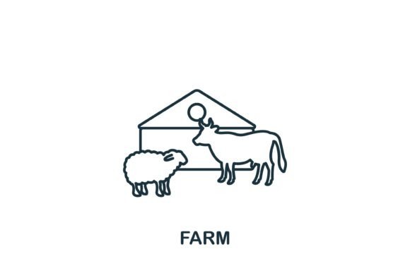 Farm Icon: A Versatile Graphic for Modern Design Projects