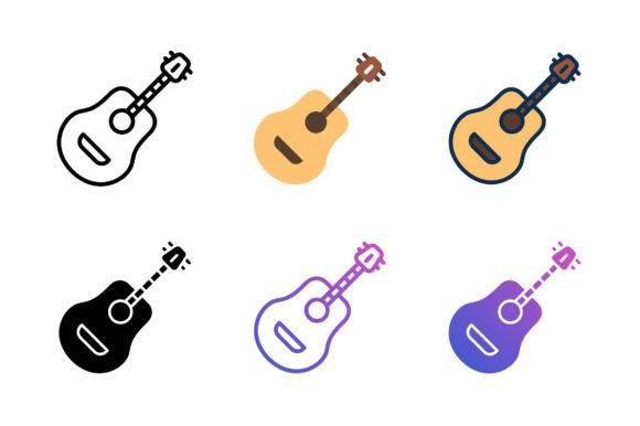Guitar Icon: A Versatile Design for Embroidery Projects