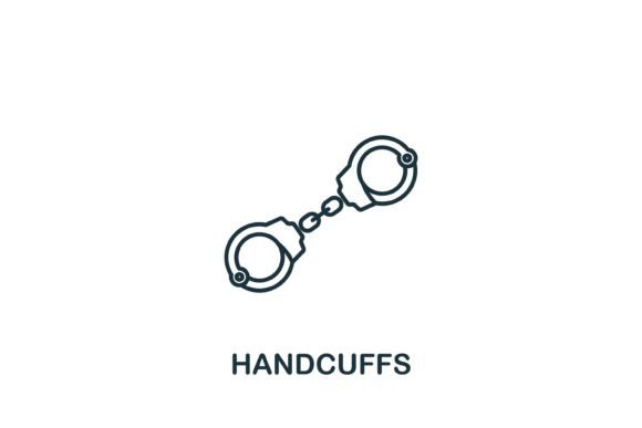 Handcuffs Icon: A Versatile Graphic for Digital Sellers