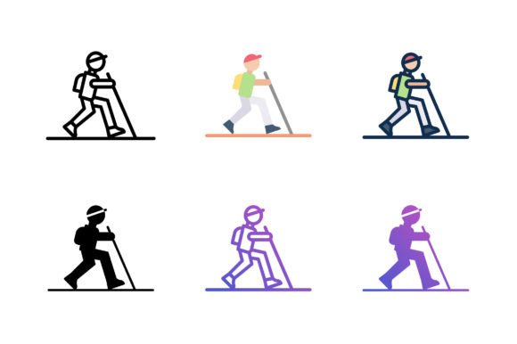 Hiking Man Icon: A Versatile Graphic for Crafters