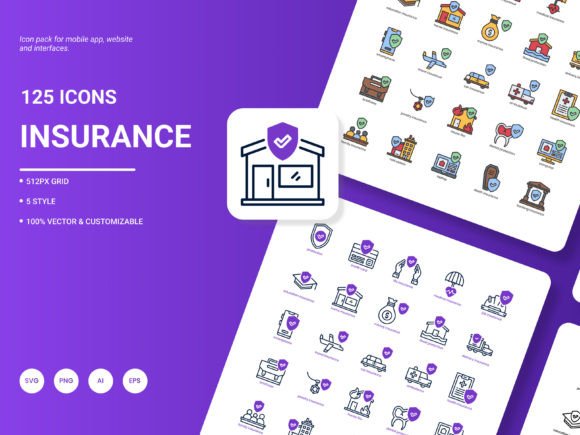 Insurance Icon Pack: A Graphic Design Asset for Brand Communication