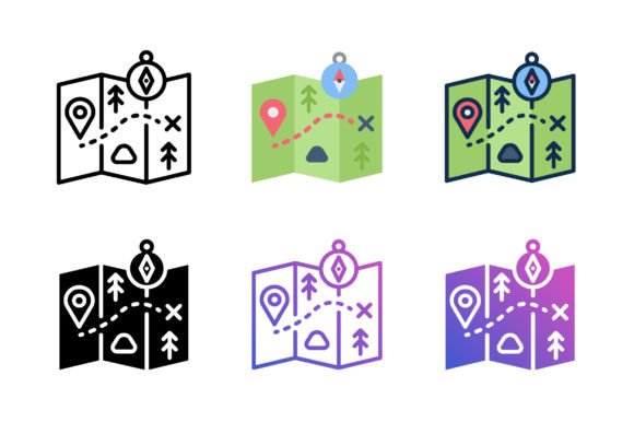 Map and Compass Icon: A Versatile Graphics Asset for Icons