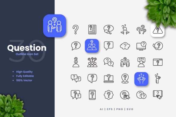Question Icons: A Versatile Design for Embroidery