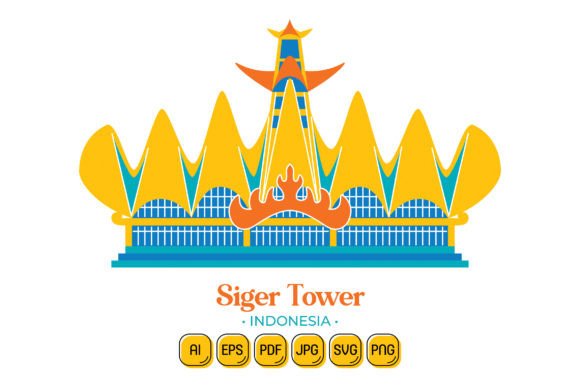 Siger Tower Vector Illustration: A Graphic Design Asset Review