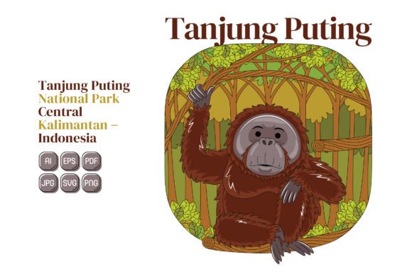 Tanjung Puting National Park Vector Art: Perfect for Graphics and Illustrations