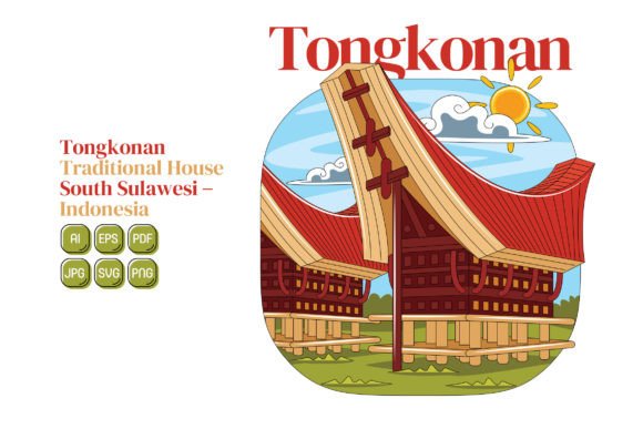 Tongkonan House Vector: A Unique Embroidery Design